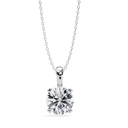 LGD Pendant Round Stone (0.80ct) In 14K Gold Without Chain