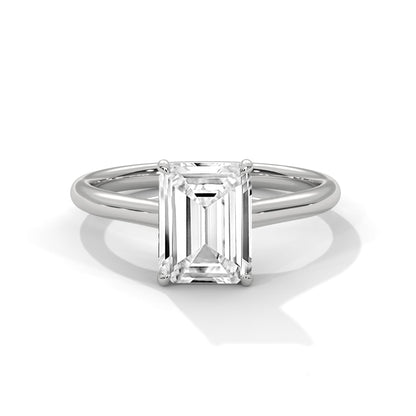 2.00 Carat Emerald Cut Four-Prong Solitaire Diamond Engagement Ring for Women