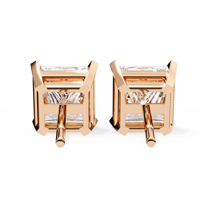 3.00 Carat Princess Cut Diamond Stud Earrings - Luxury Classic Jewelry