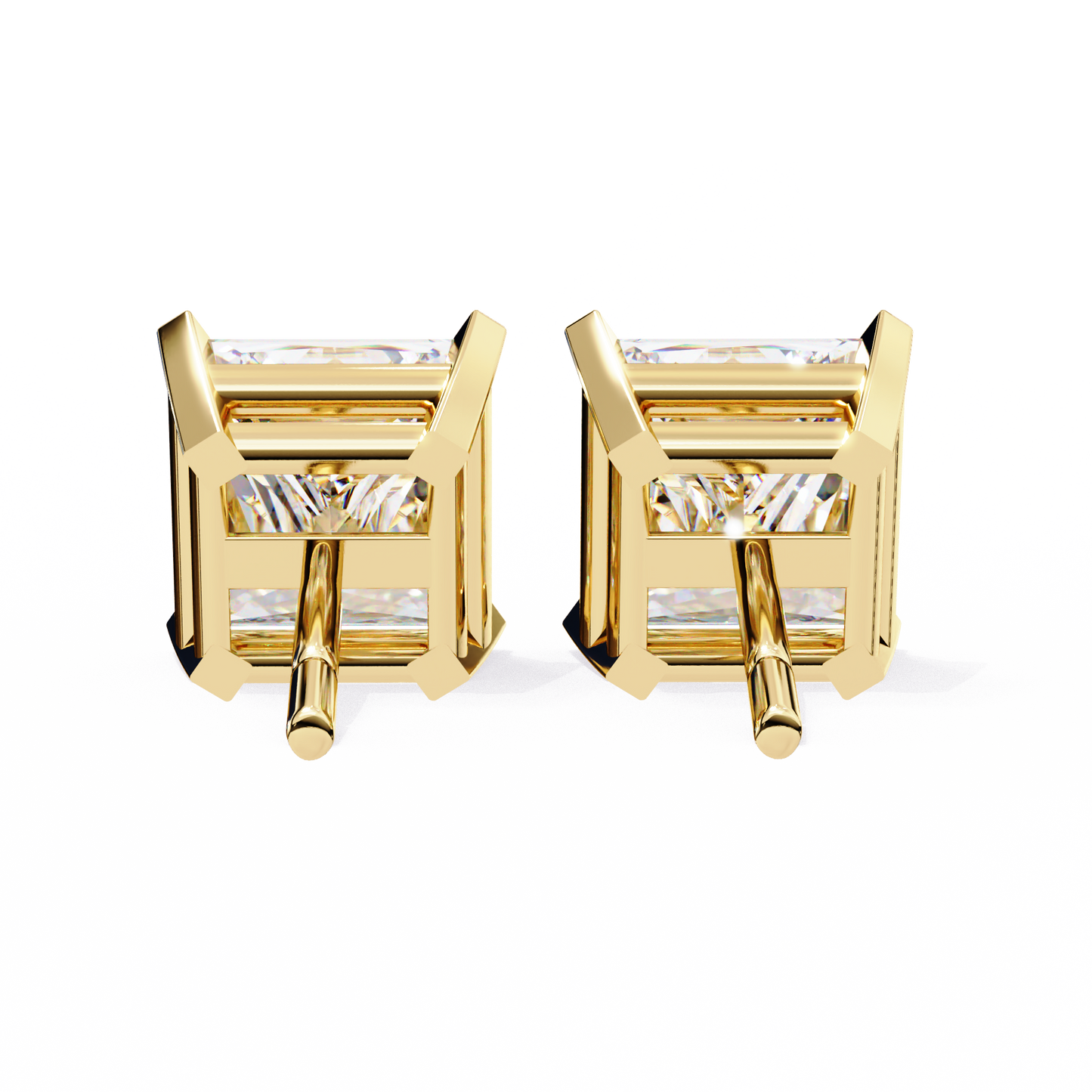 3.00 carat princess cut diamond stud earrings - luxury classic jewelry
