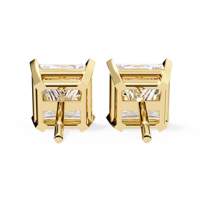 3.00 Carat Princess Cut Diamond Stud Earrings - Luxury Classic Jewelry