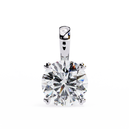 LGD Pendant Round Stone (0.80ct) In 14K Gold Without Chain