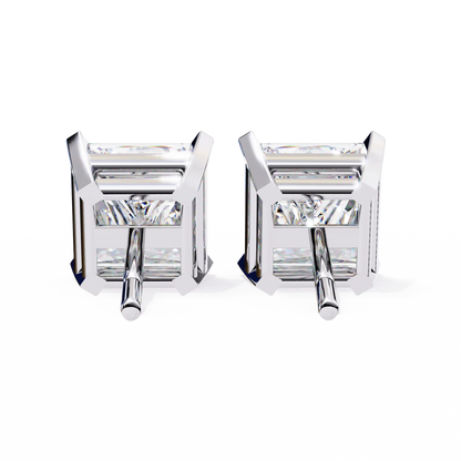 3.00 Carat Princess Cut Diamond Stud Earrings - Luxury Classic Jewelry