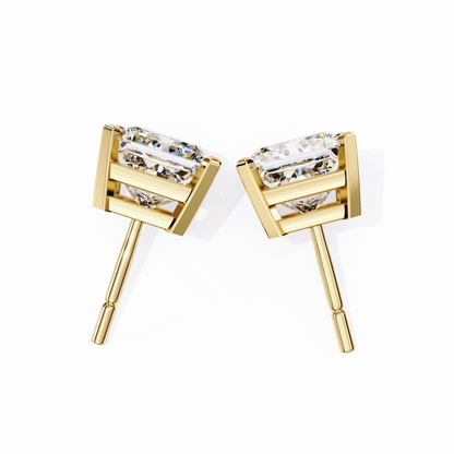3.00 Carat Princess Cut Diamond Stud Earrings - Luxury Classic Jewelry