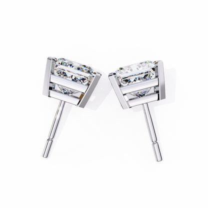 3.00 Carat Princess Cut Diamond Stud Earrings - Luxury Classic Jewelry