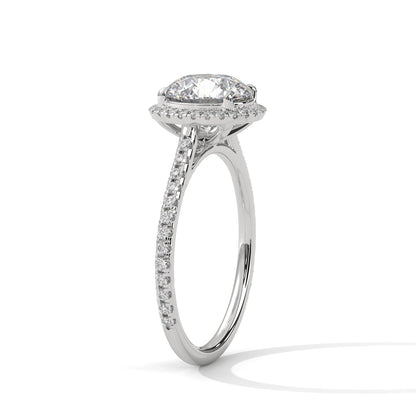 1.52 Carat Round Cut Halo Diamond Engagement Ring for Women – Elegant Bridal Jewelry
