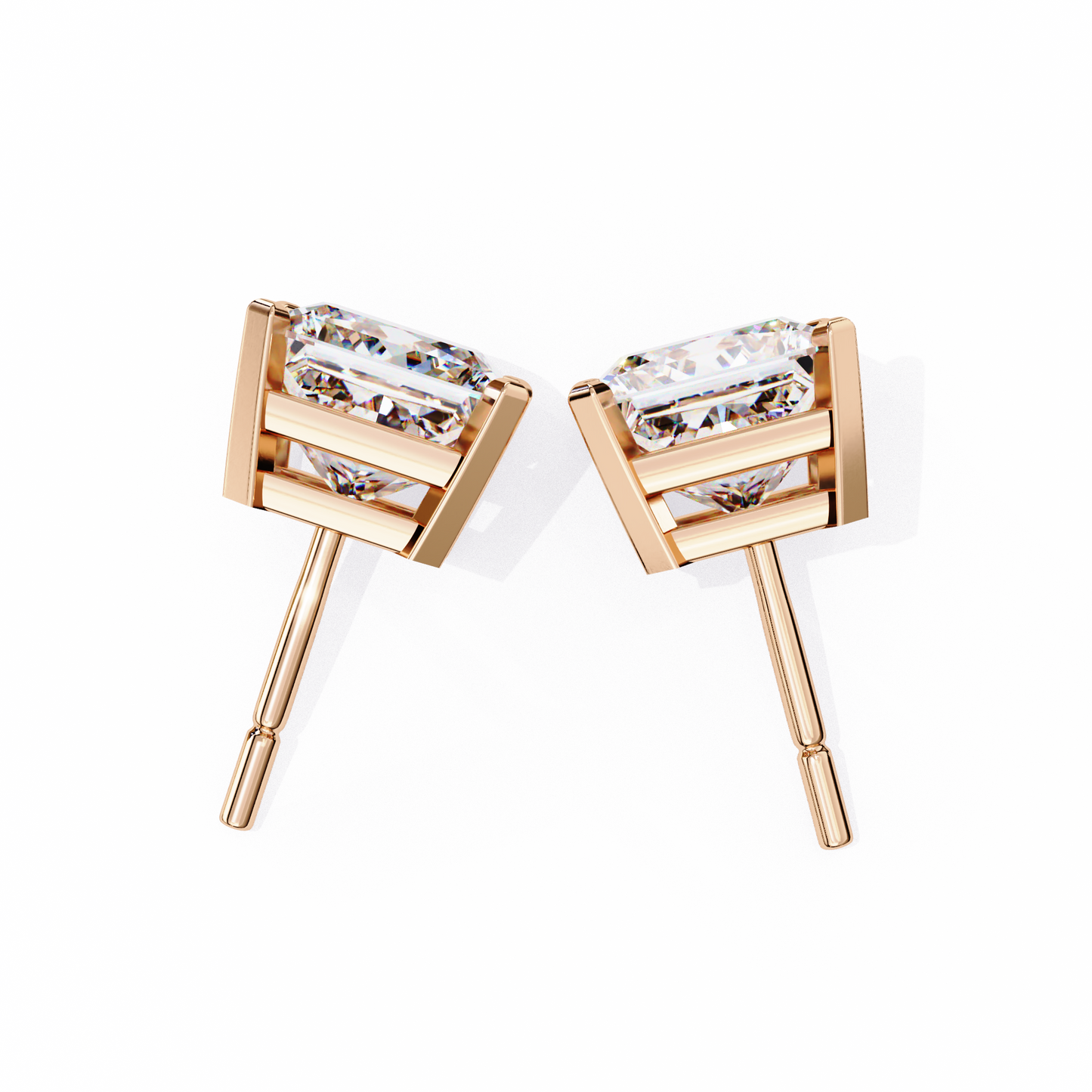 3.00 carat princess cut diamond stud earrings - luxury classic jewelry