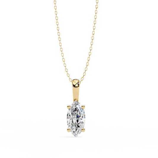 LGD  Pendant Marquise Stone (0.93ct) In 14K Gold Without Chain