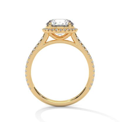 1.52 Carat Round Cut Halo Diamond Engagement Ring for Women – Elegant Bridal Jewelry