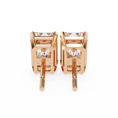 2.40 Carat Emerald Cut Diamond Solitaire Stud Earrings – Elegant Modern Jewelry