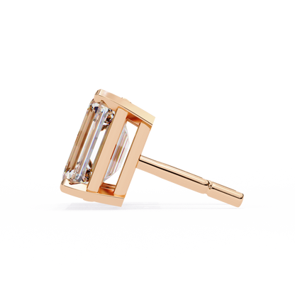 2.40 Carat Emerald Cut Diamond Solitaire Stud Earrings – Elegant Modern Jewelry