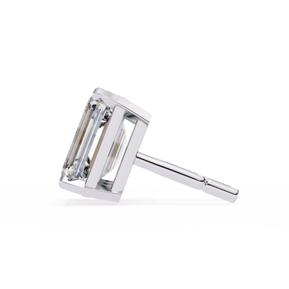 2.40 Carat Emerald Cut Diamond Solitaire Stud Earrings – Elegant Modern Jewelry