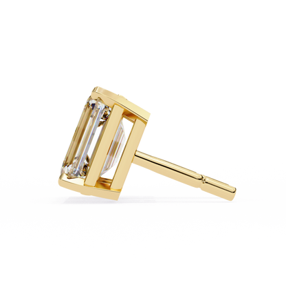 2.40 Carat Emerald Cut Diamond Solitaire Stud Earrings – Elegant Modern Jewelry