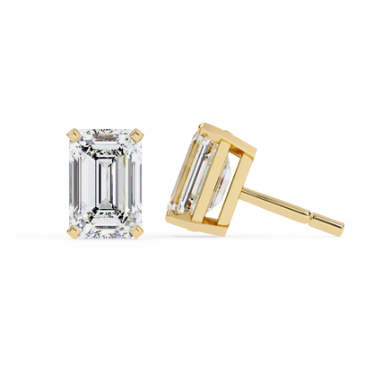 2.40 Carat Emerald Cut Diamond Solitaire Stud Earrings – Elegant Modern Jewelry
