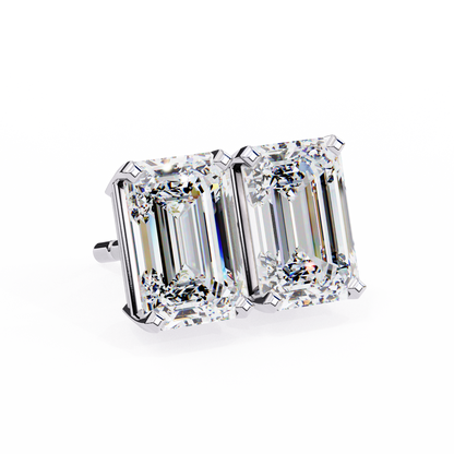2.40 Carat Emerald Cut Diamond Solitaire Stud Earrings – Elegant Modern Jewelry