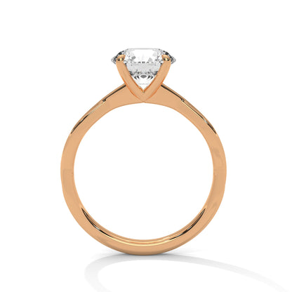 Women’s 2 Carat Round Cut Four-Prong Swirl Solitaire Diamond Engagement Ring