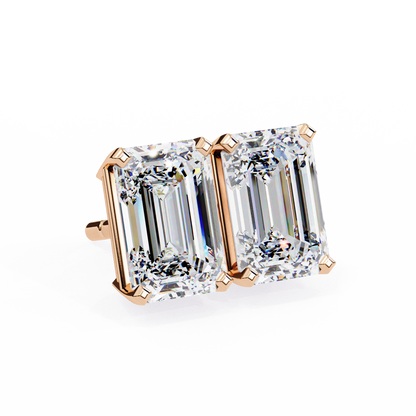 2.40 Carat Emerald Cut Diamond Solitaire Stud Earrings – Elegant Modern Jewelry