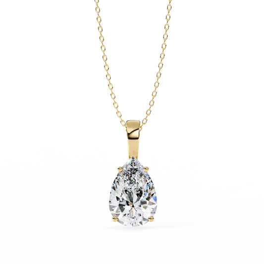 LGD Solitaire Pendant Pear Stone (2.06ct) In 14K Gold Without Chain