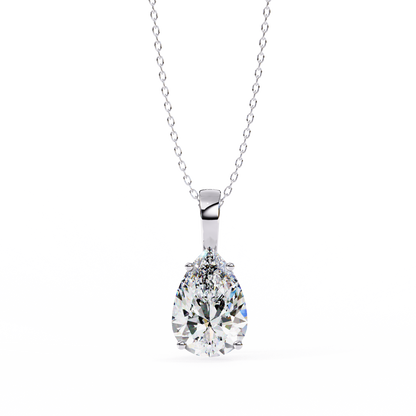 LGD Solitaire Pendant Pear Stone (2.06ct) In 14K Gold Without Chain