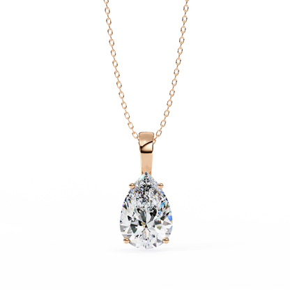 2.00 Carat Pear Cut Solitaire Diamond Pendant Necklace – Elegant Jewelry for Women