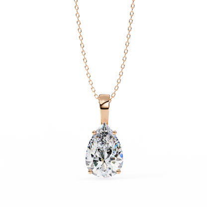 LGD Solitaire Pendant Pear Stone (2.06ct) In 14K Gold Without Chain