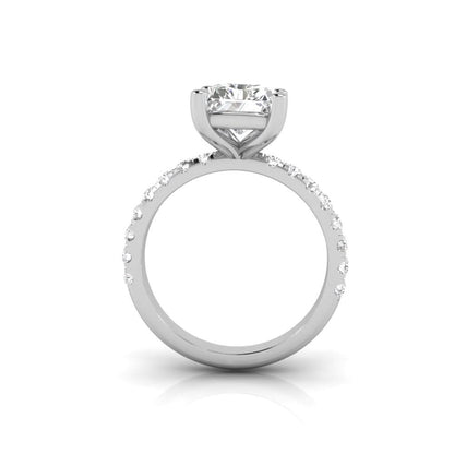 2.16 Carat Radiant Cut Solitaire Diamond Engagement Ring with Round Side Stones – Elegant Bridal Ring