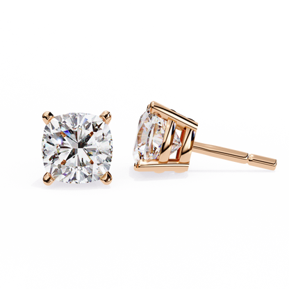 2.30 Carat Cushion Cut Diamond Stud Earrings - Modern Jewelry