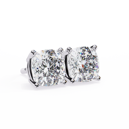 2.30 Carat Cushion Cut Diamond Stud Earrings - Modern Jewelry