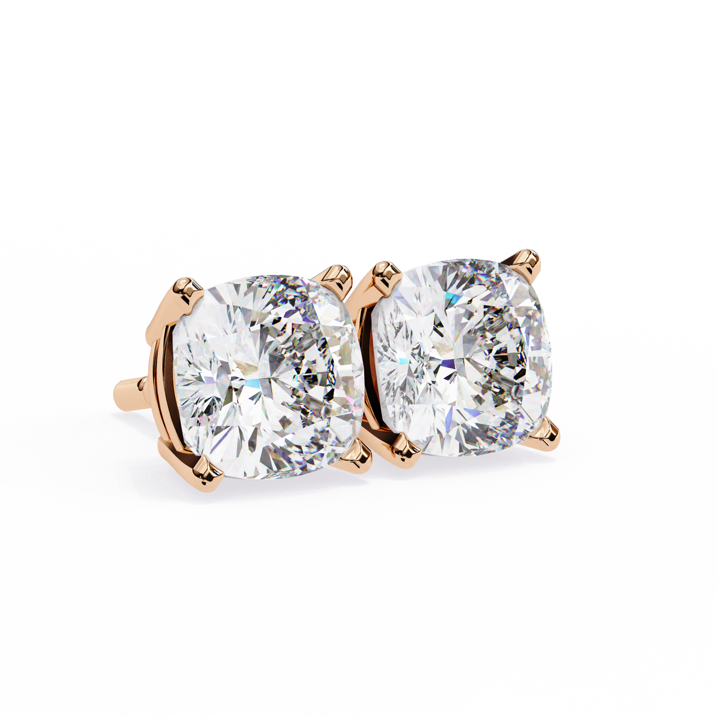 2.30 carat cushion cut diamond stud earrings - modern jewelry