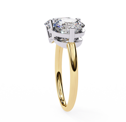 Toi et Moi 2.00 Carat Oval & Round Cut Diamond Engagement Ring – Two Stone Bridal Jewelry