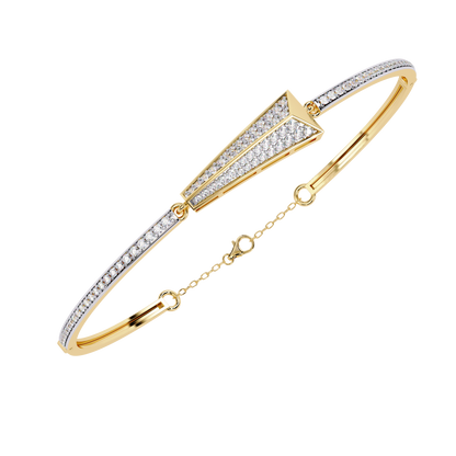 0.60 Carat Diamond Geometric Bangle Bracelet – Modern Luxury Jewelry