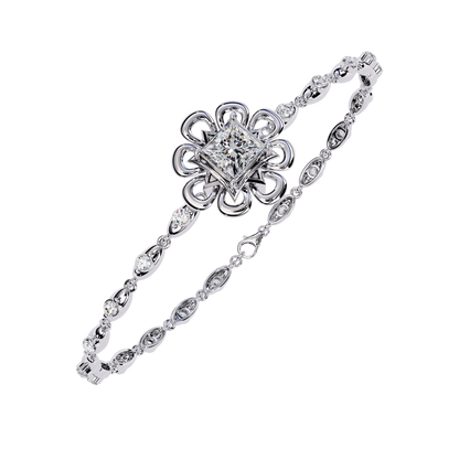 LGD Solitaire Bracelet Princess Stone (2.11ct) In 14K Gold