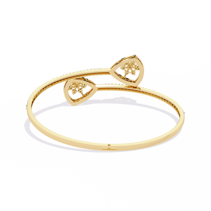 1.34 Carat Round Diamond Open Bangle Bracelet – Luxury Jewelry