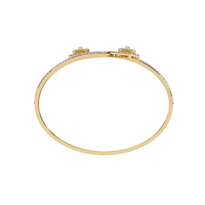 1.34 Carat Round Diamond Open Bangle Bracelet – Luxury Jewelry