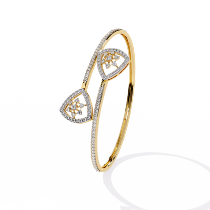 1.34 Carat Round Diamond Open Bangle Bracelet – Luxury Jewelry