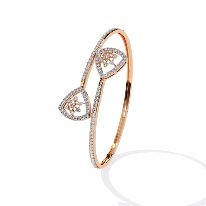 1.34 Carat Round Diamond Open Bangle Bracelet – Luxury Jewelry