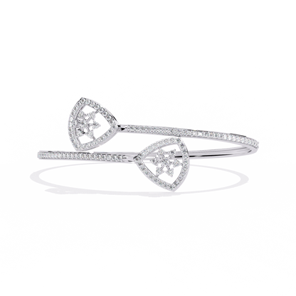 1.34 Carat Round Diamond Open Bangle Bracelet – Luxury Jewelry