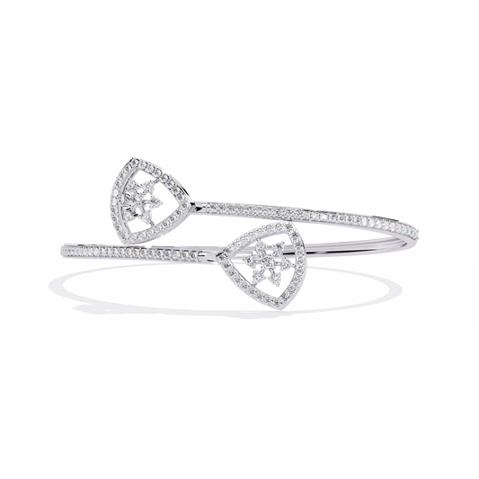 1.34 Carat Round Diamond Open Bangle Bracelet – Luxury Jewelry