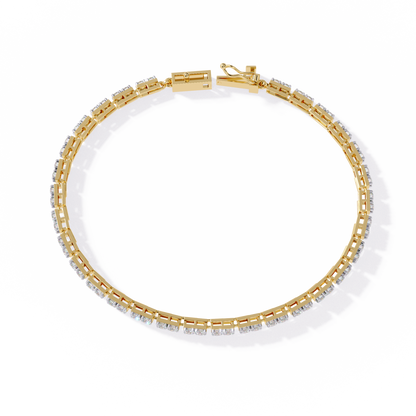 LGD  Bracelet Round Stone (2.30ct) In 14K Gold