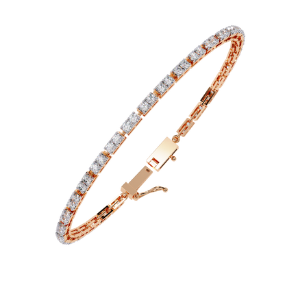 LGD  Bracelet Round Stone (2.30ct) In 14K Gold