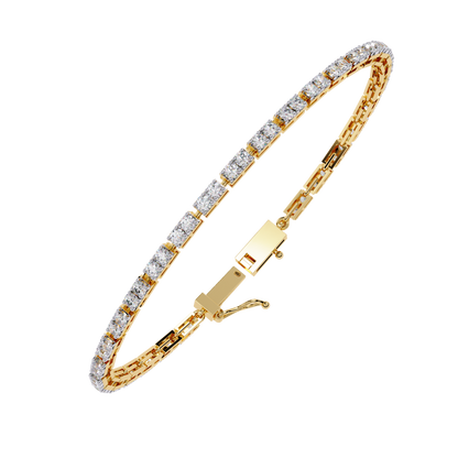 LGD  Bracelet Round Stone (2.30ct) In 14K Gold