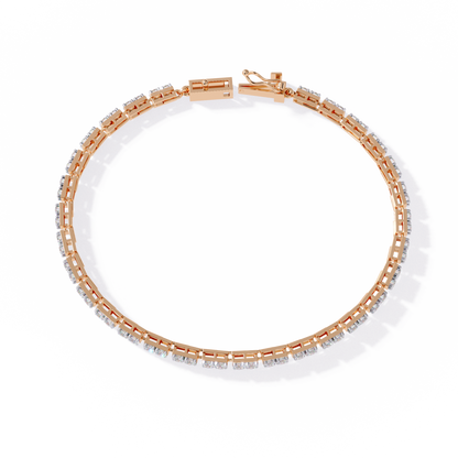 LGD  Bracelet Round Stone (2.30ct) In 14K Gold