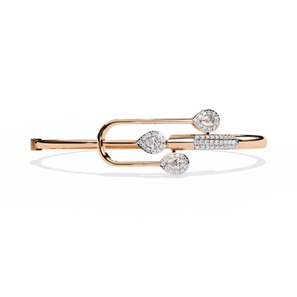 0.75 Carat Pear Cut Diamond Bracelet with Halo Accents – Elegant Fine Jewelry