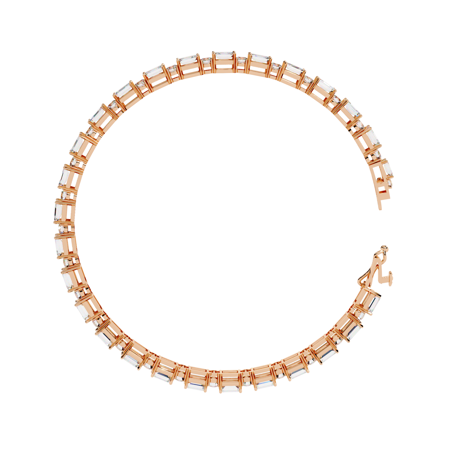 lgd bracelet round stone (5.10ct) in 14k gold