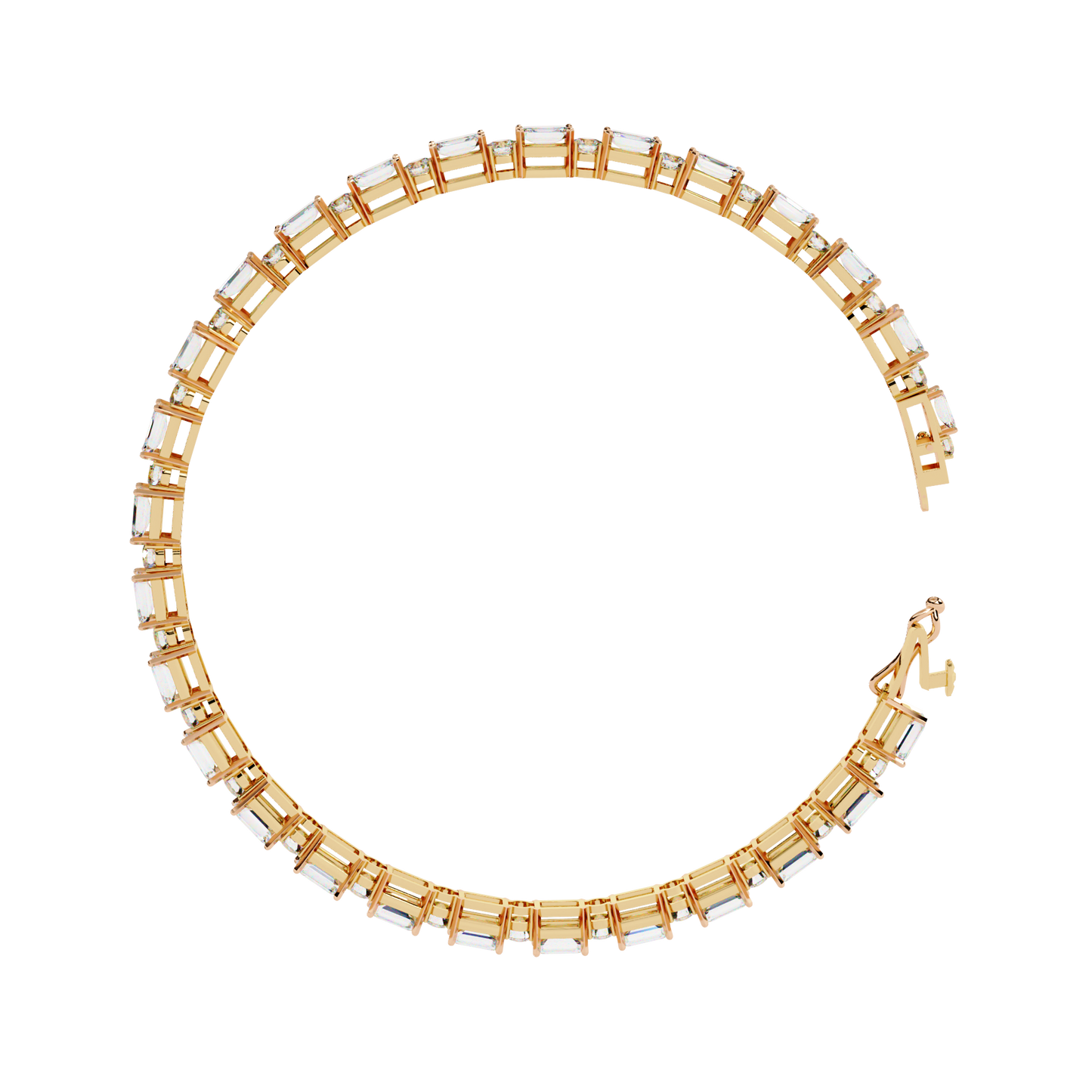 lgd bracelet round stone (5.10ct) in 14k gold