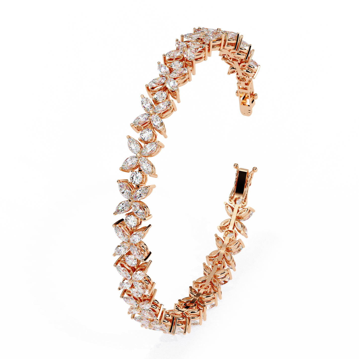 lgd bracelet round stone (6.34ct ) in 14k gold