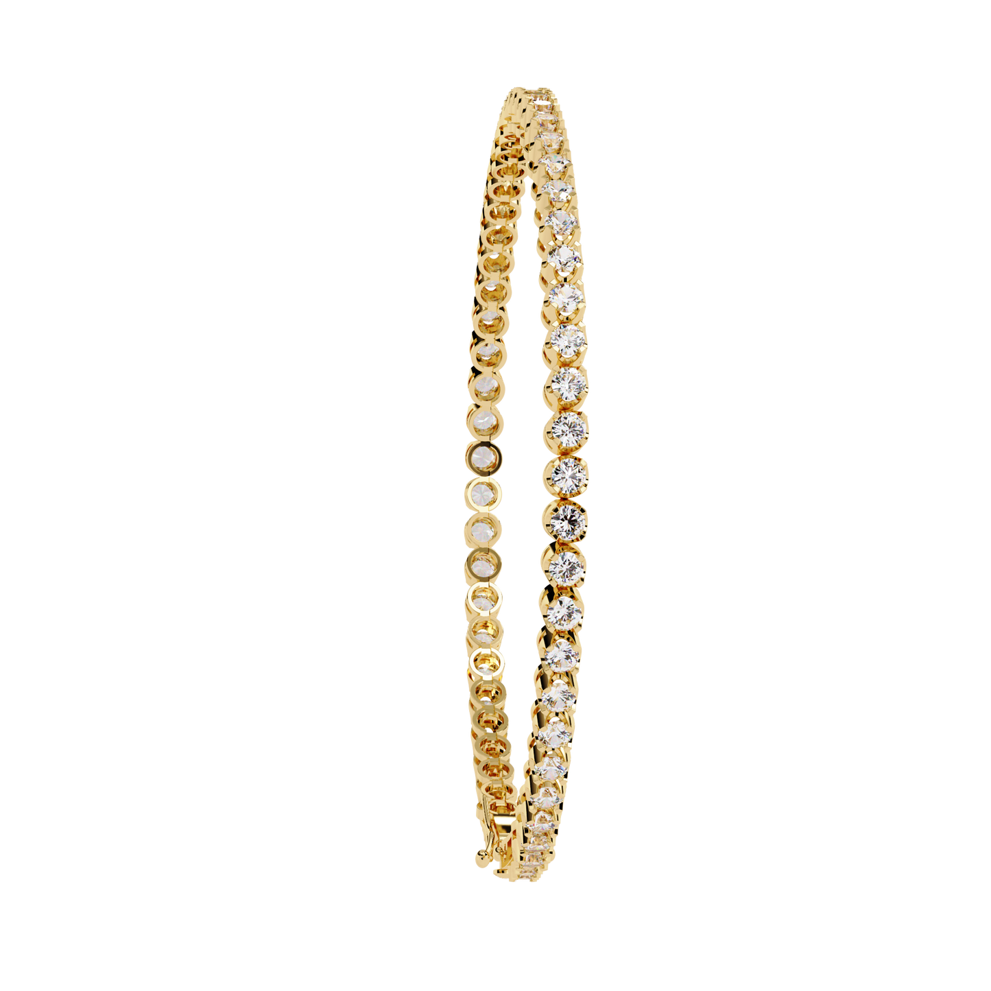 lgd bracelet round  stone (2.61ct ) in 14k gold