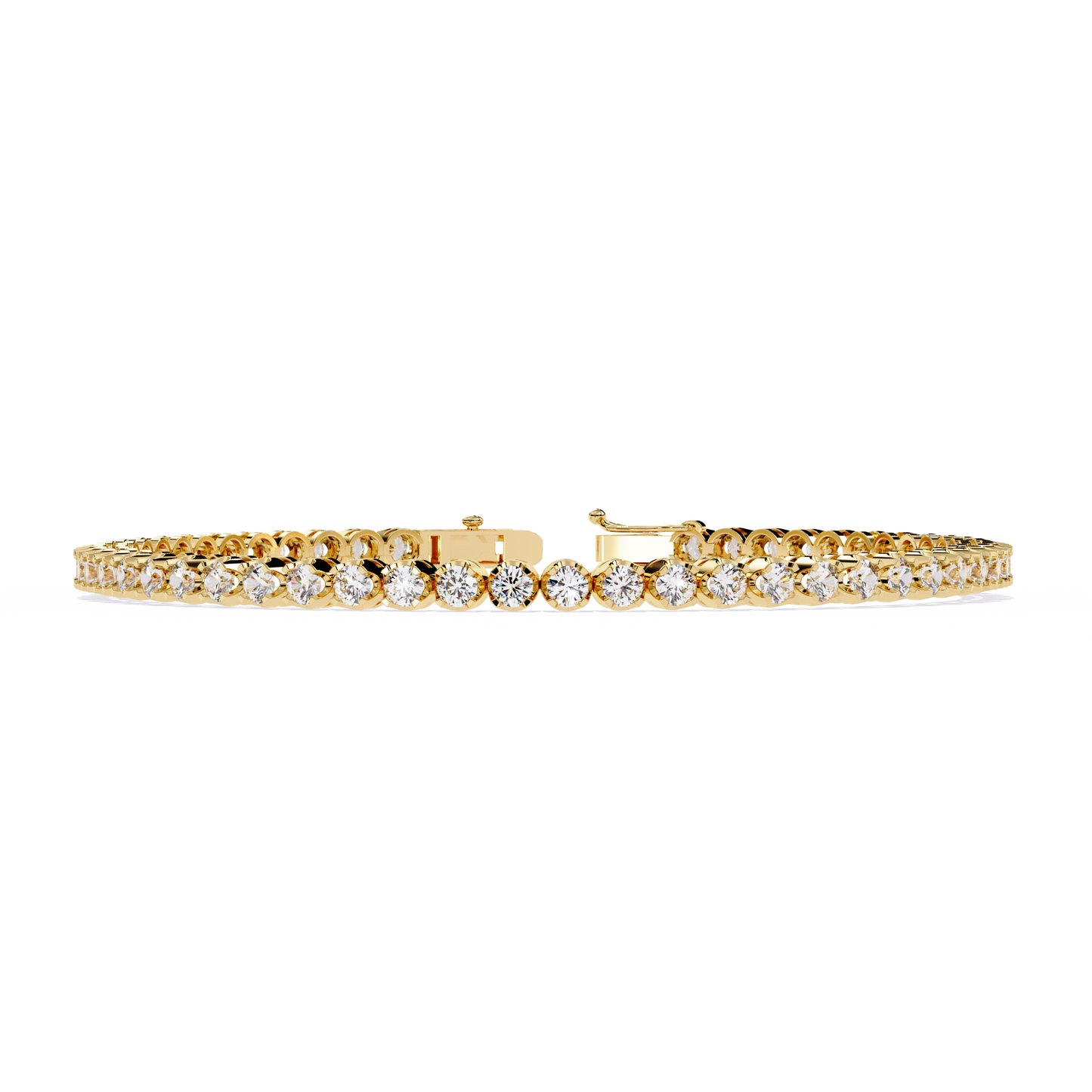 lgd bracelet round  stone (2.61ct ) in 14k gold
