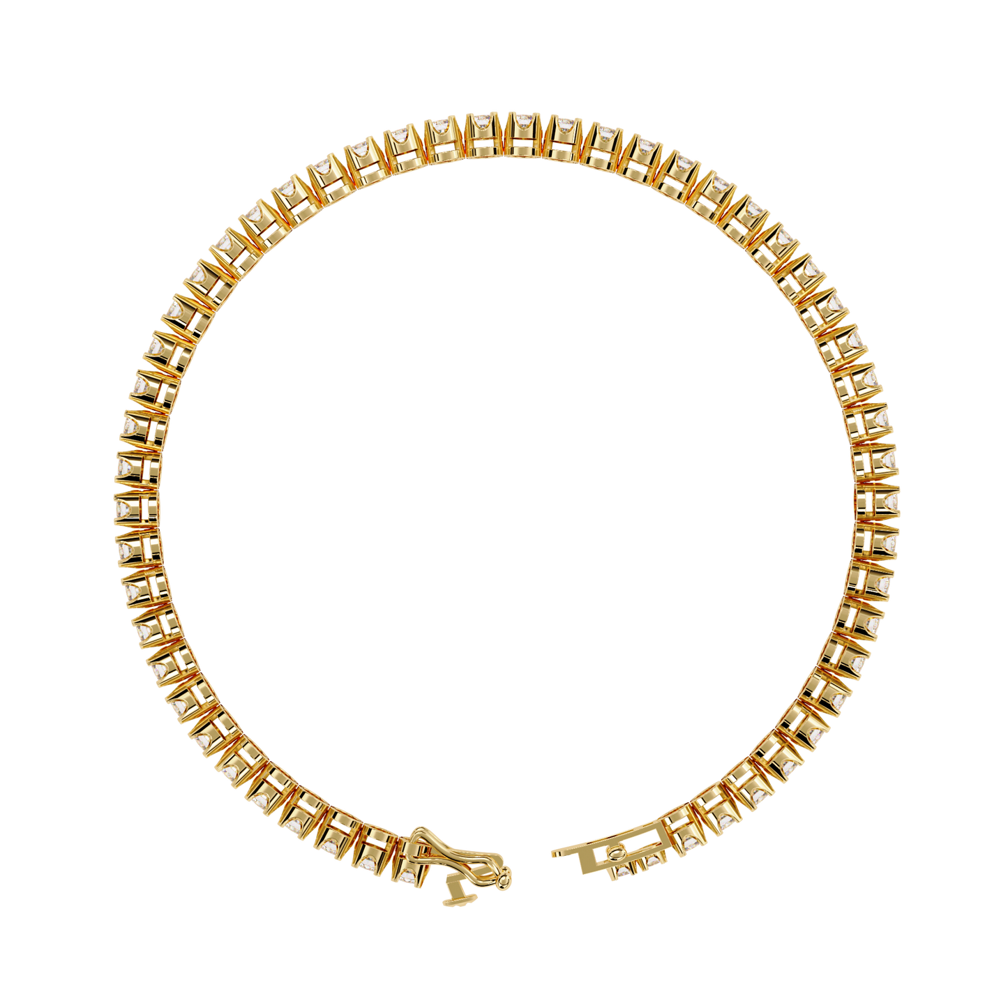 lgd bracelet round  stone (2.61ct ) in 14k gold