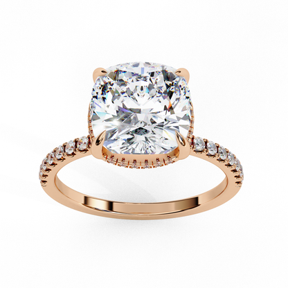 3.25 Carat Cushion Cut Diamond Solitaire Engagement Ring for Women – Luxury Bridal Jewelry